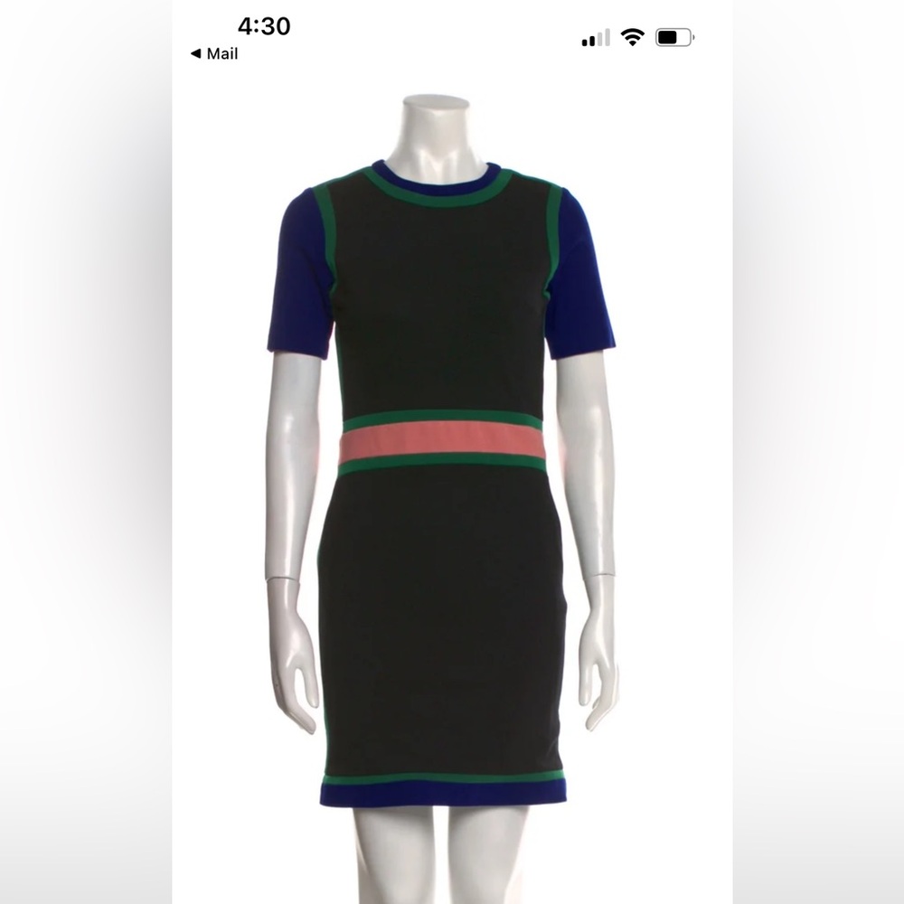 Dress BLK with Pink and Green Accents. Designer Camilla and Mark. Size XS/Sm.